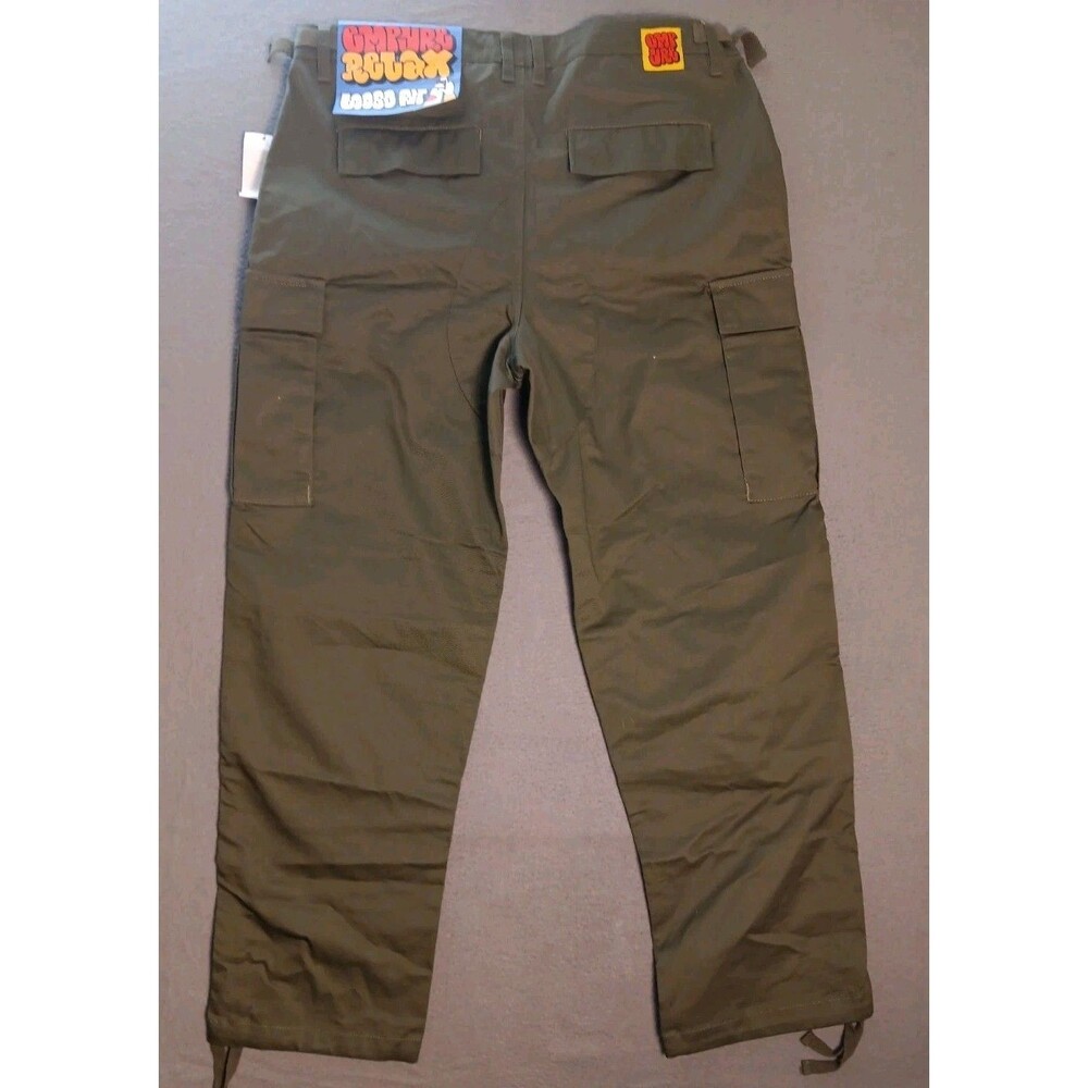 NEW Empyre loose fit relax cargo Pant Men's 32x29 Green Button Fly - Picture 2 of 14